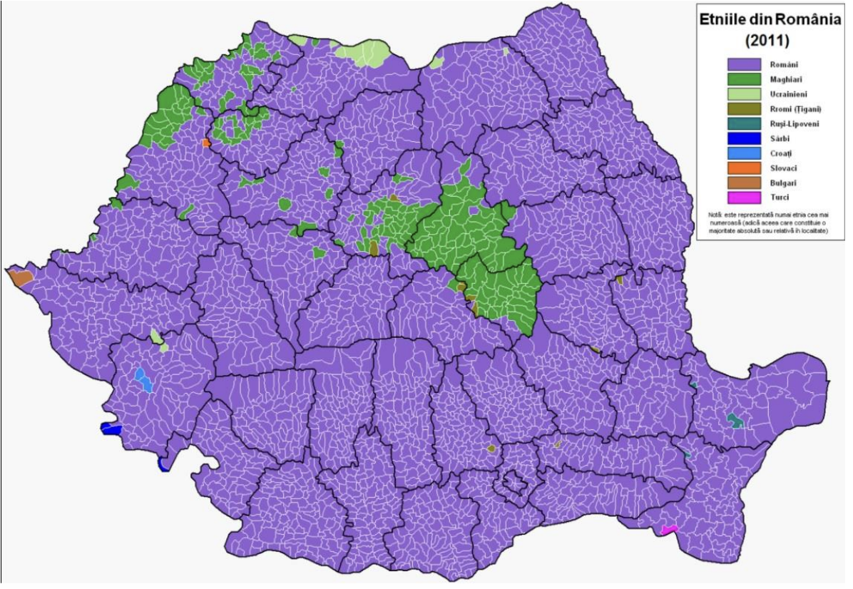 Ethnic composition of population by all municipalities (3168) and counties (41)